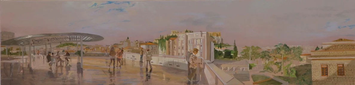 the acropolis museum deck 2010 oil on linen