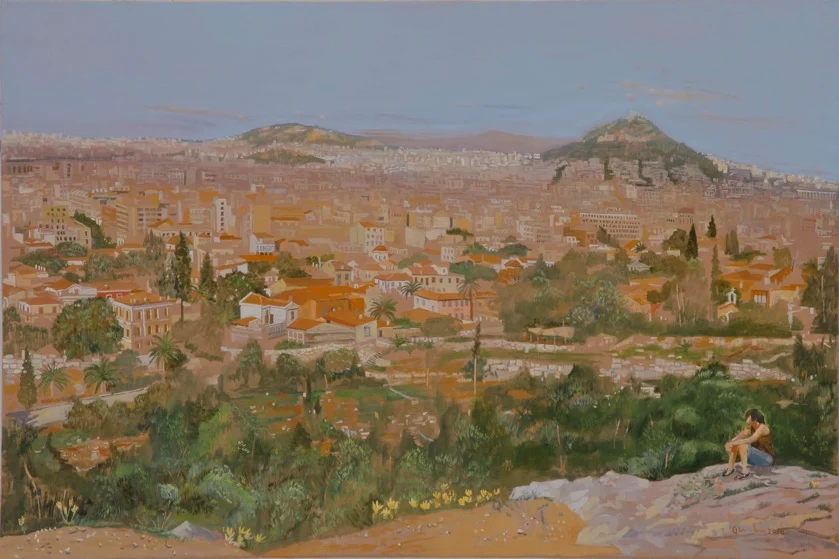 contemplating athens 2010 oil on linen