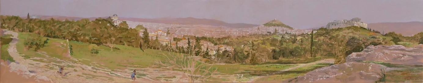 walking the dogs 2010 oil on linen
