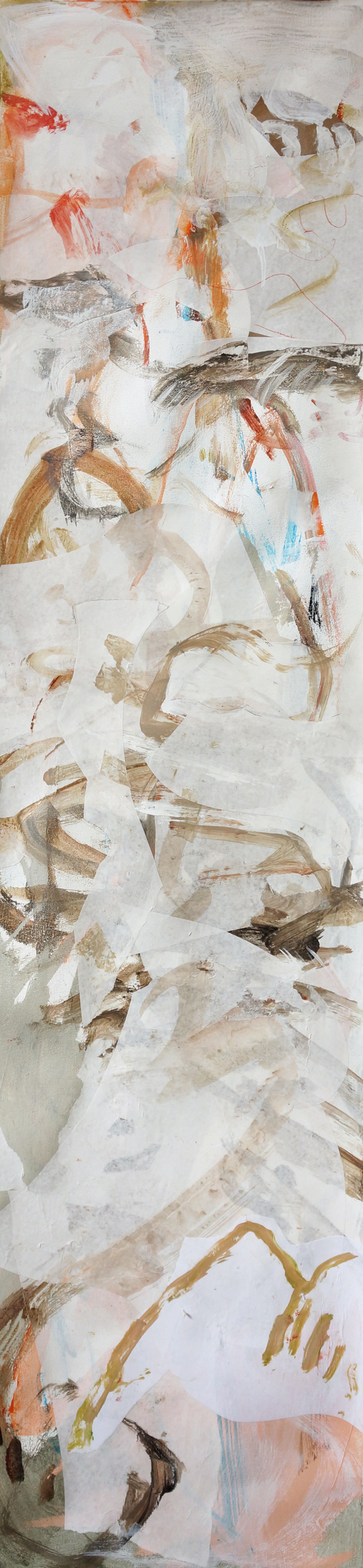 5/7/13 version of ni zan creek 66x16" acrylic & collaged paper on canvas