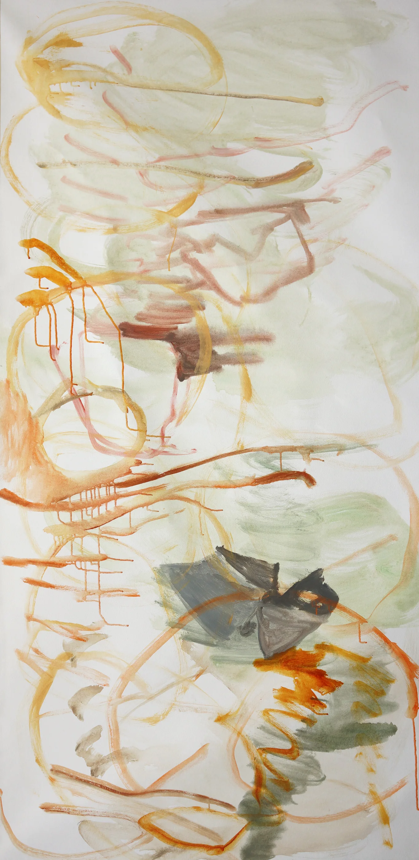 wang meng creek 78x38" DAY 2, acrylic on canvas
