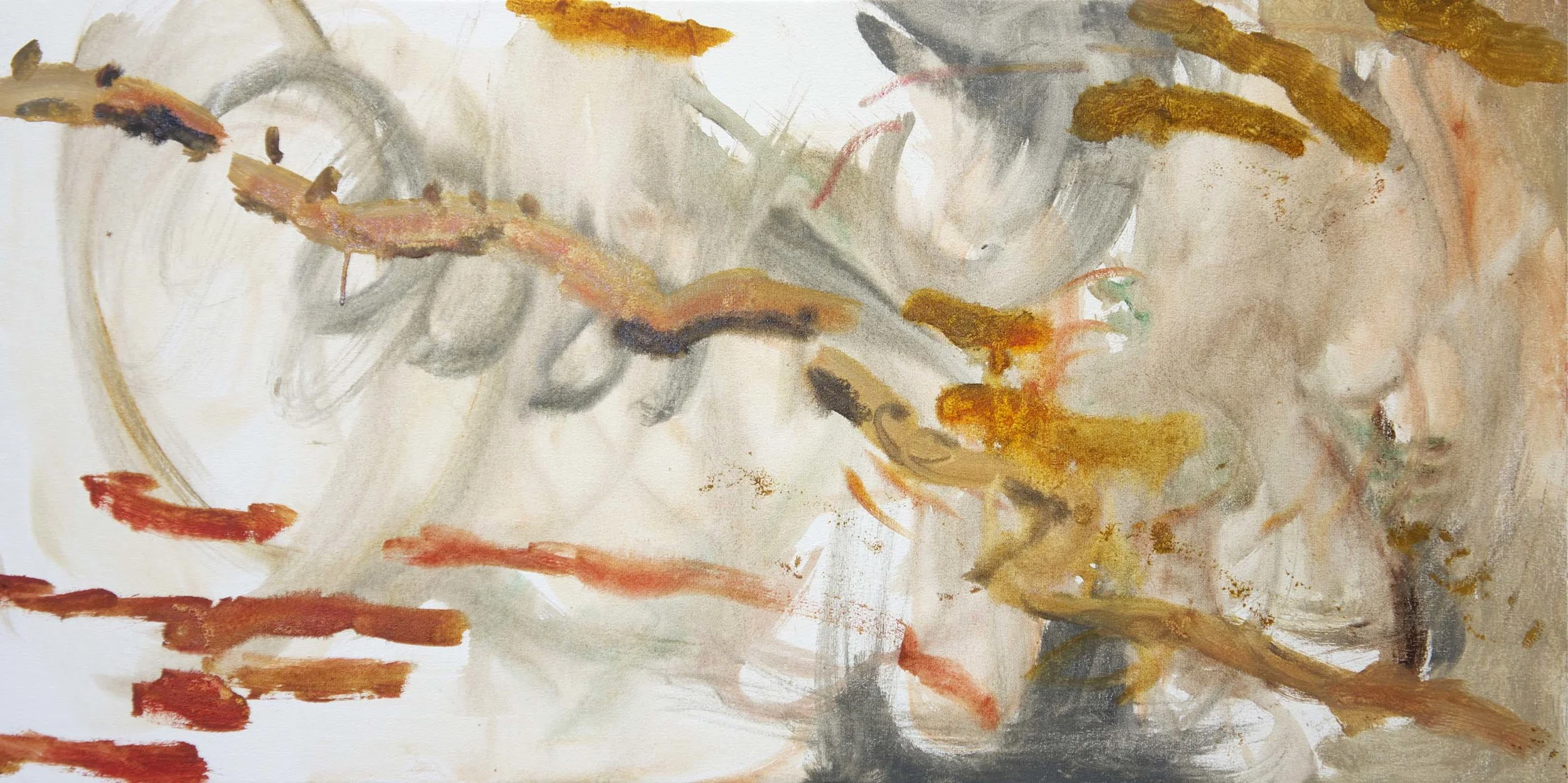 DAY 1, stage 1 longmo creek II 24x48" acrylic on canvas
