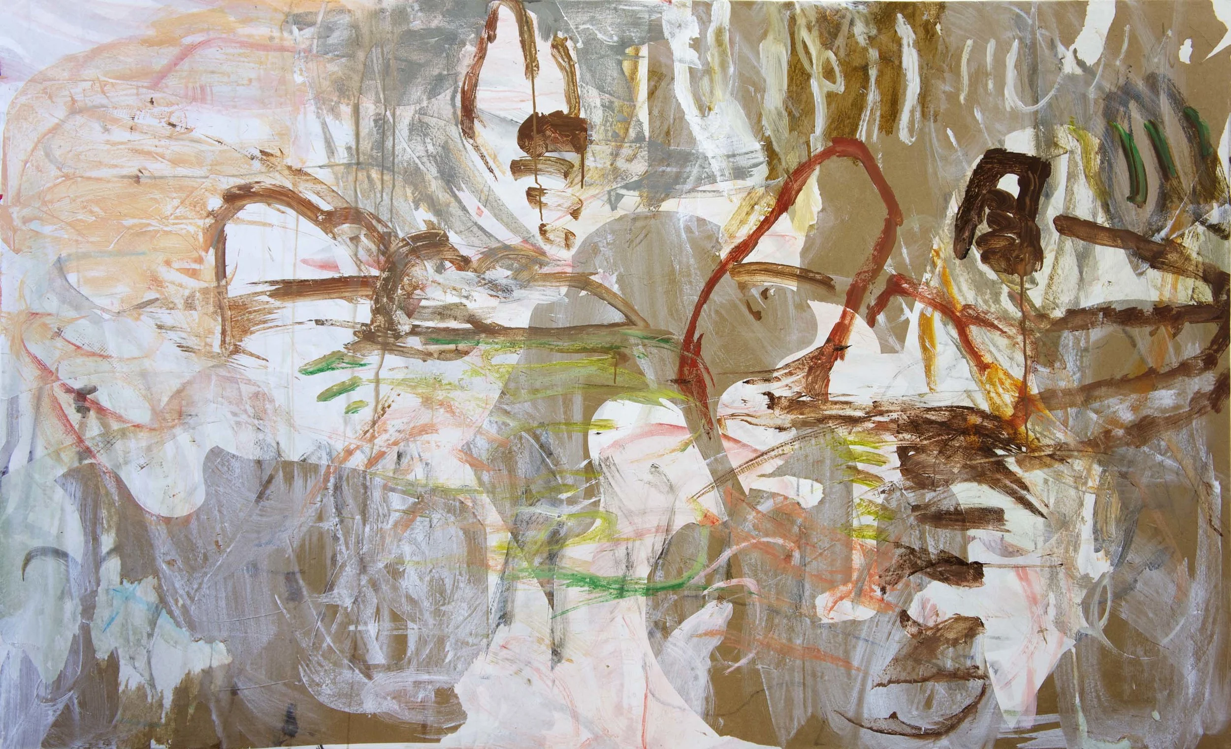 7/17/13 jiyu creek 48x72" acrylic & collaged paper on canvas