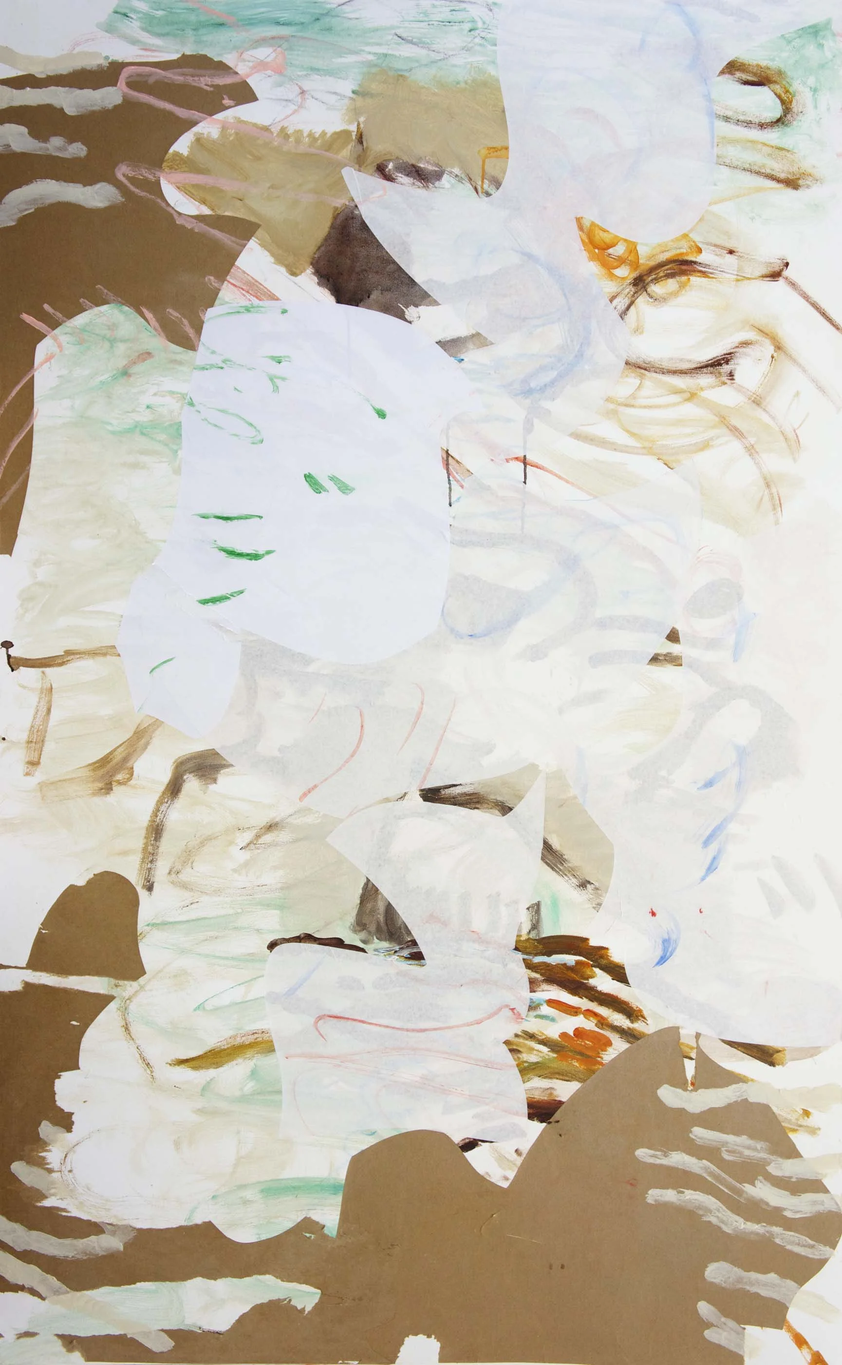 DAY 2: lu creek 72x48" acrylic & collaged paper on canvas