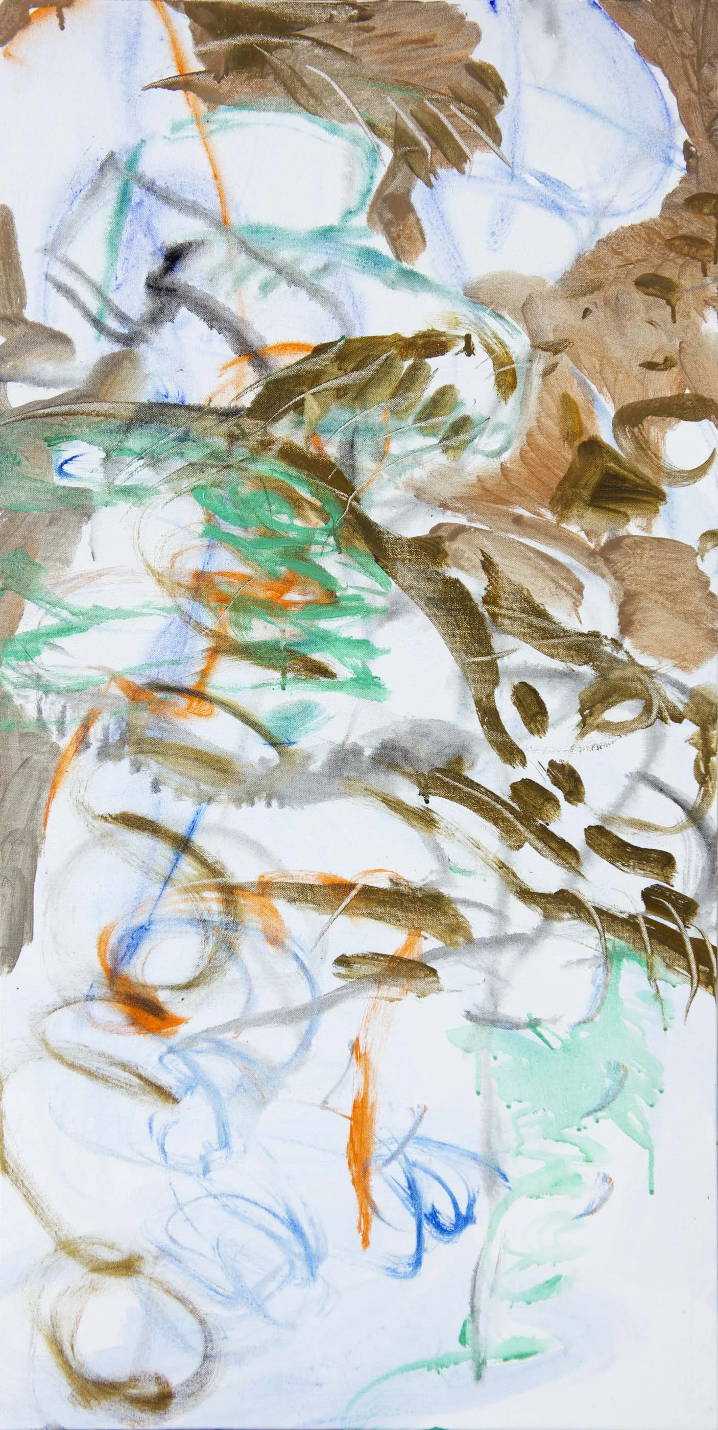 day 1, stage 1: zhi creek 48x24" acrylic on canvas