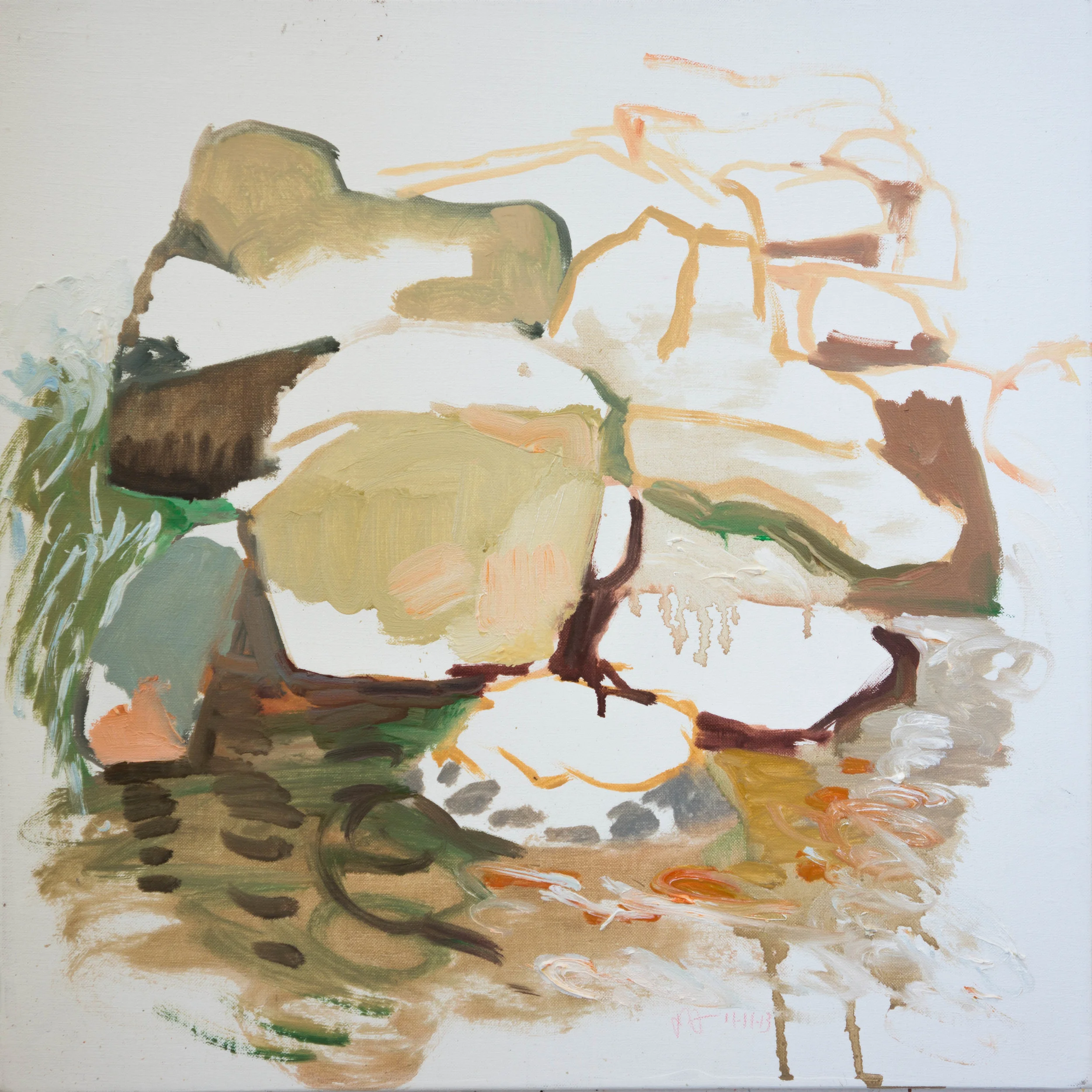11/11/13 n. crestone creek 16x16" this plein air painting served as inspiration for ciyu creek