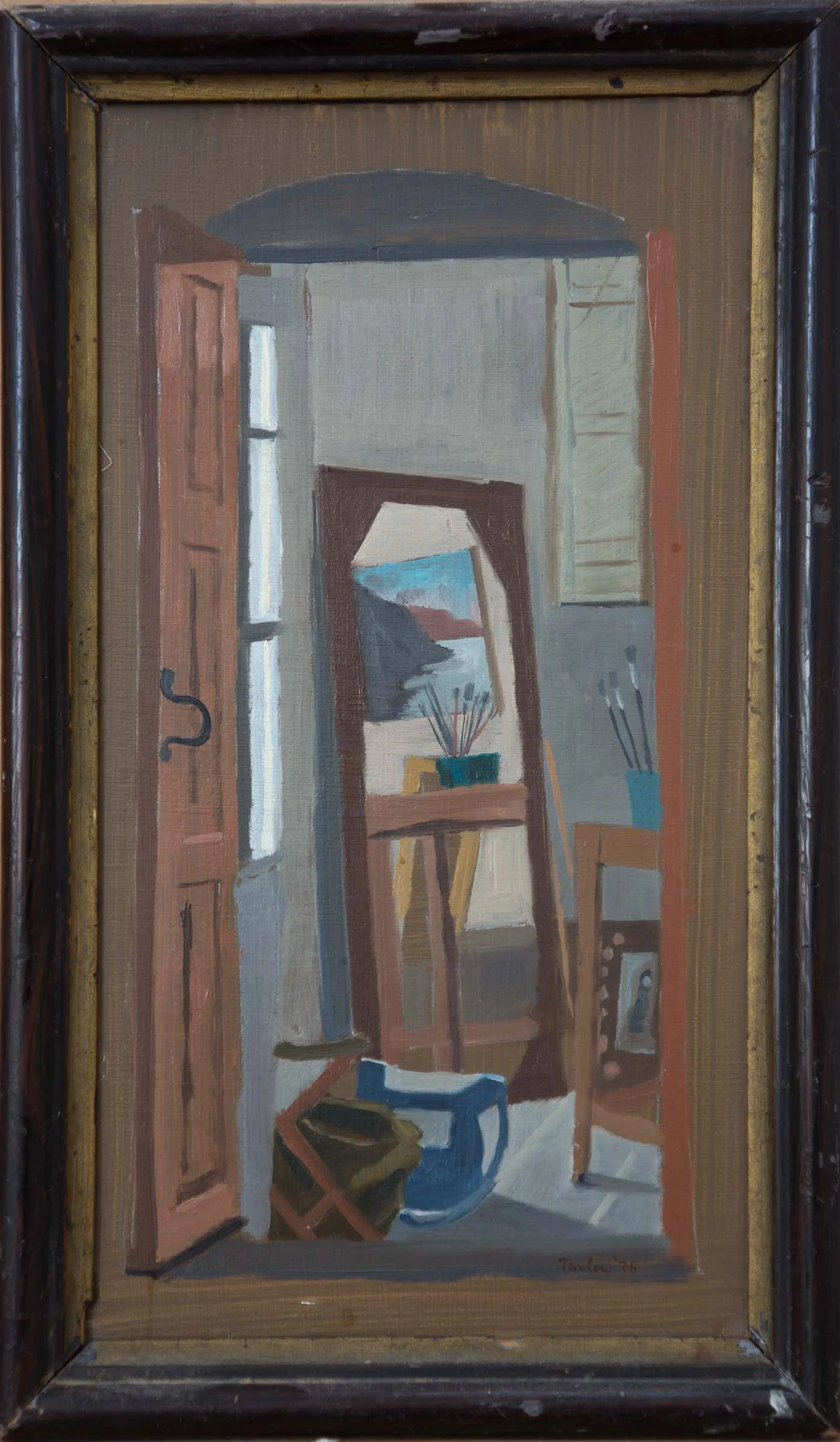 my studio: chora, andros oil on wood 24.5x13cm.