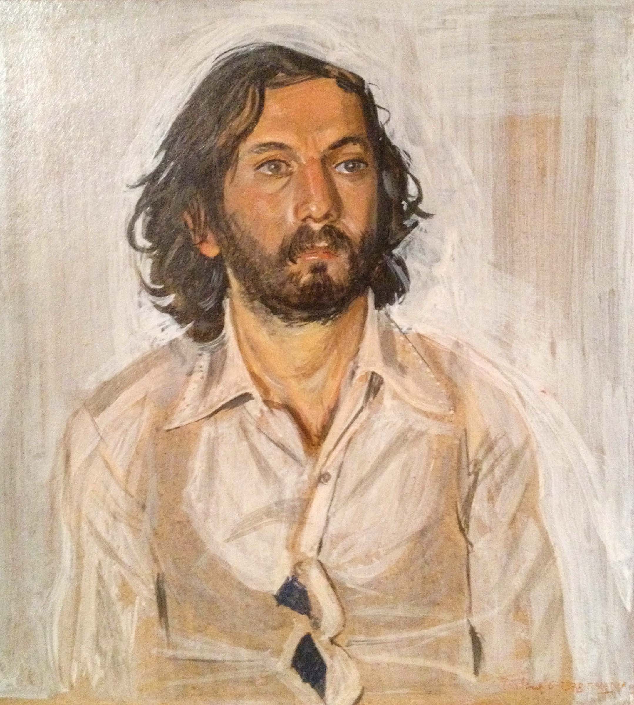 1978 portrait in egg tempera on board, in a private collection, athens