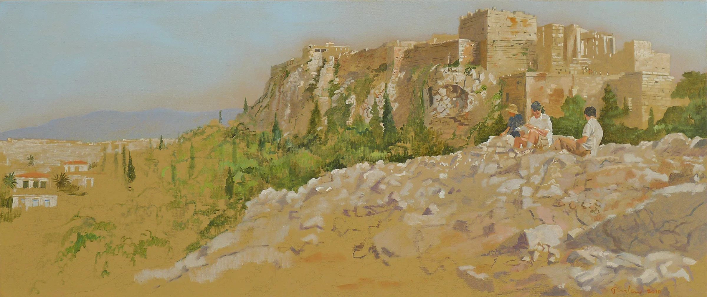 december morning, acropolis 35x72” oil on linen 2009