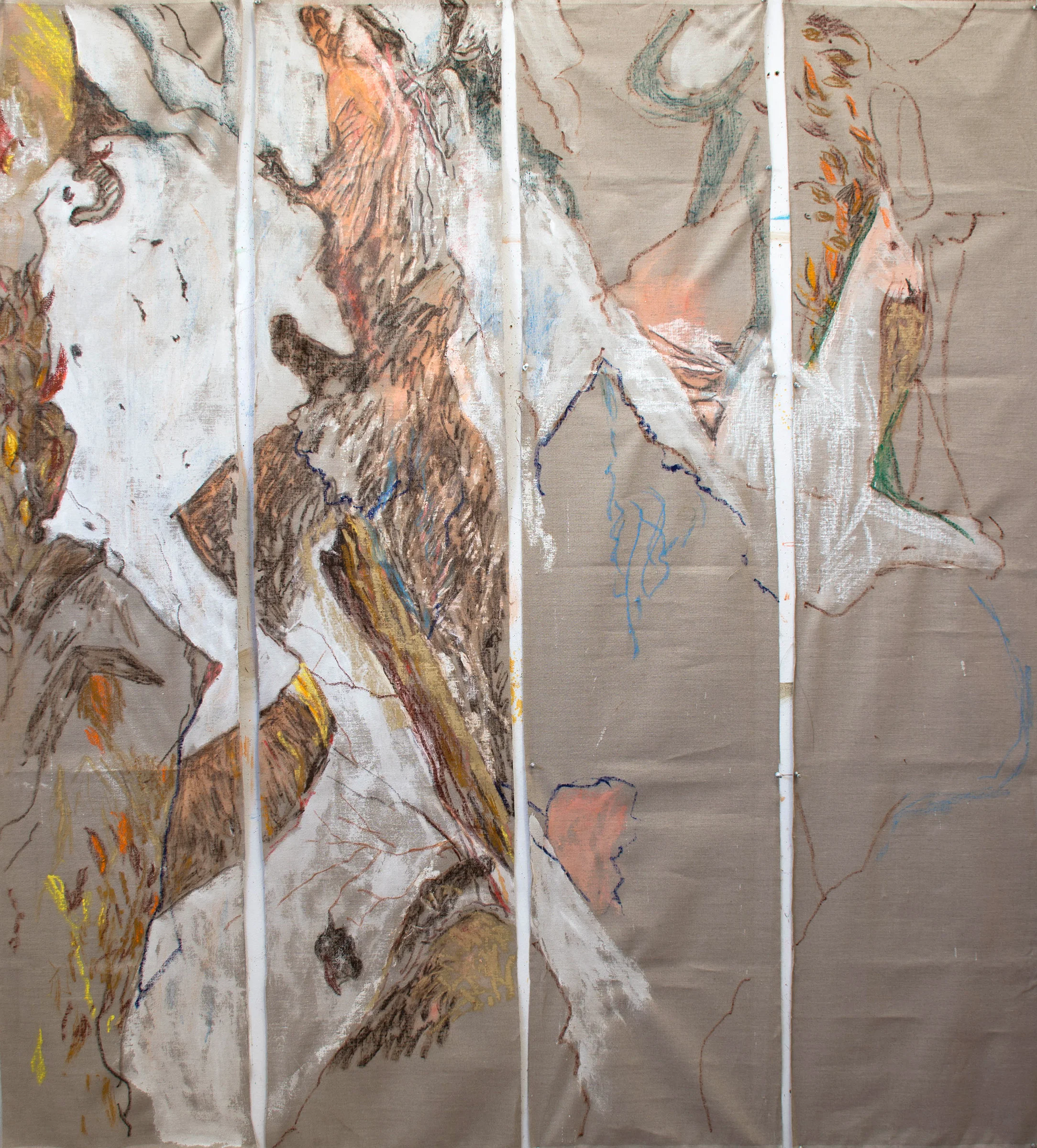 the 4 scroll painting, as yet unnamed, following this mornings work