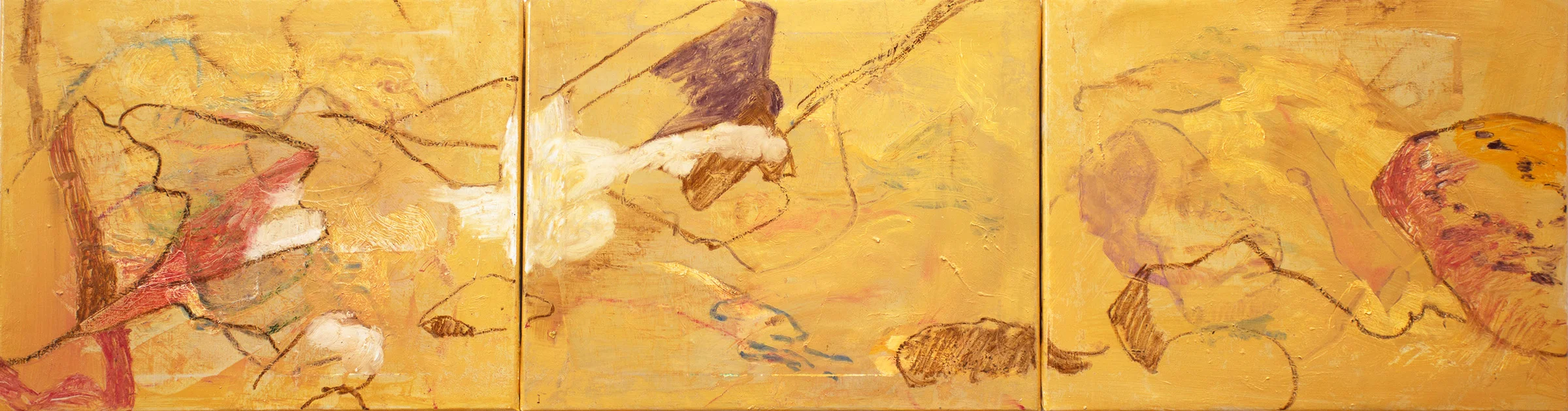 triple creek 16 x 60 1/4” oil & oil stick on linen 2019