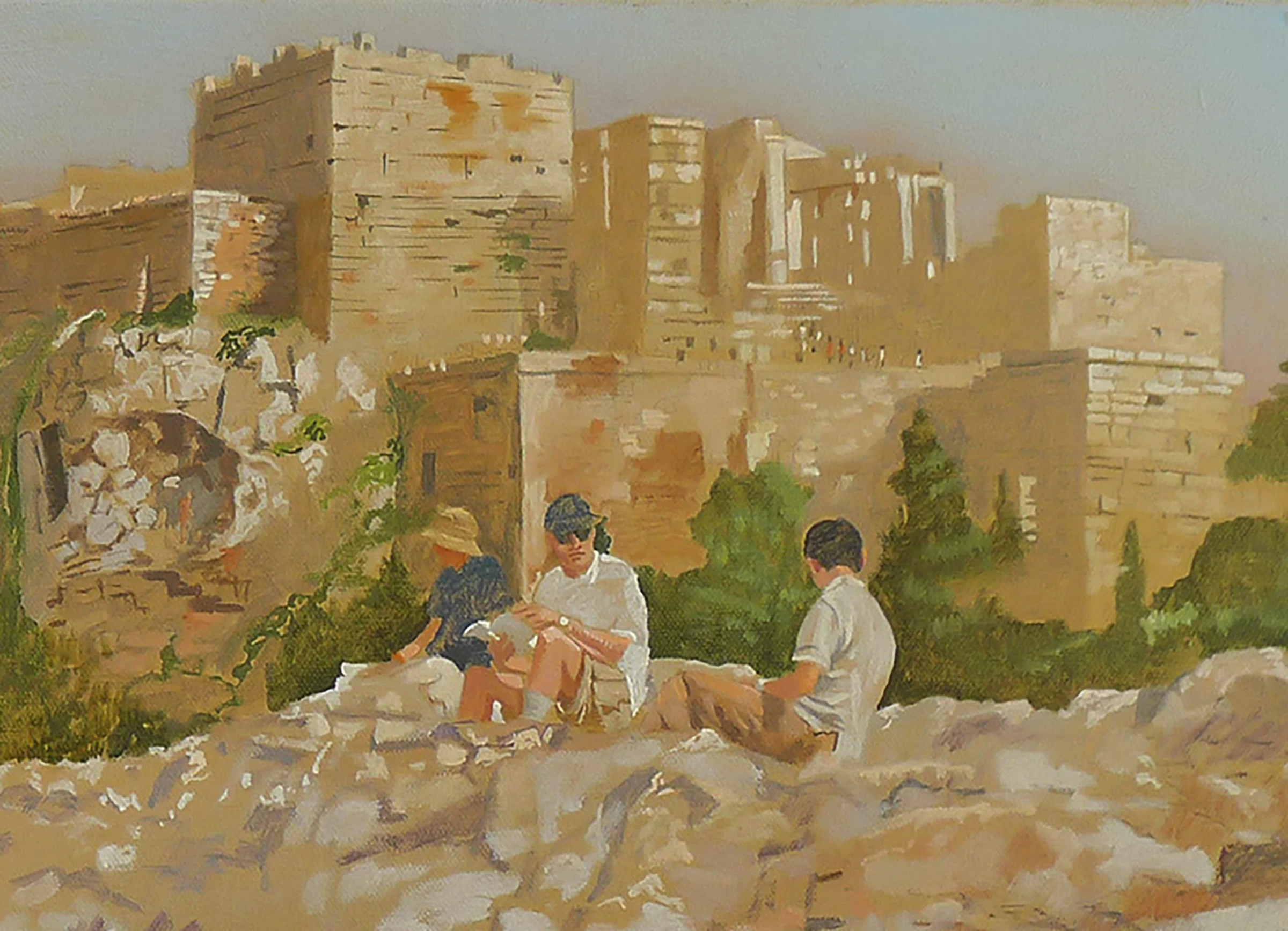 DETAIL figures at the acropolis, oil on linen, 2006