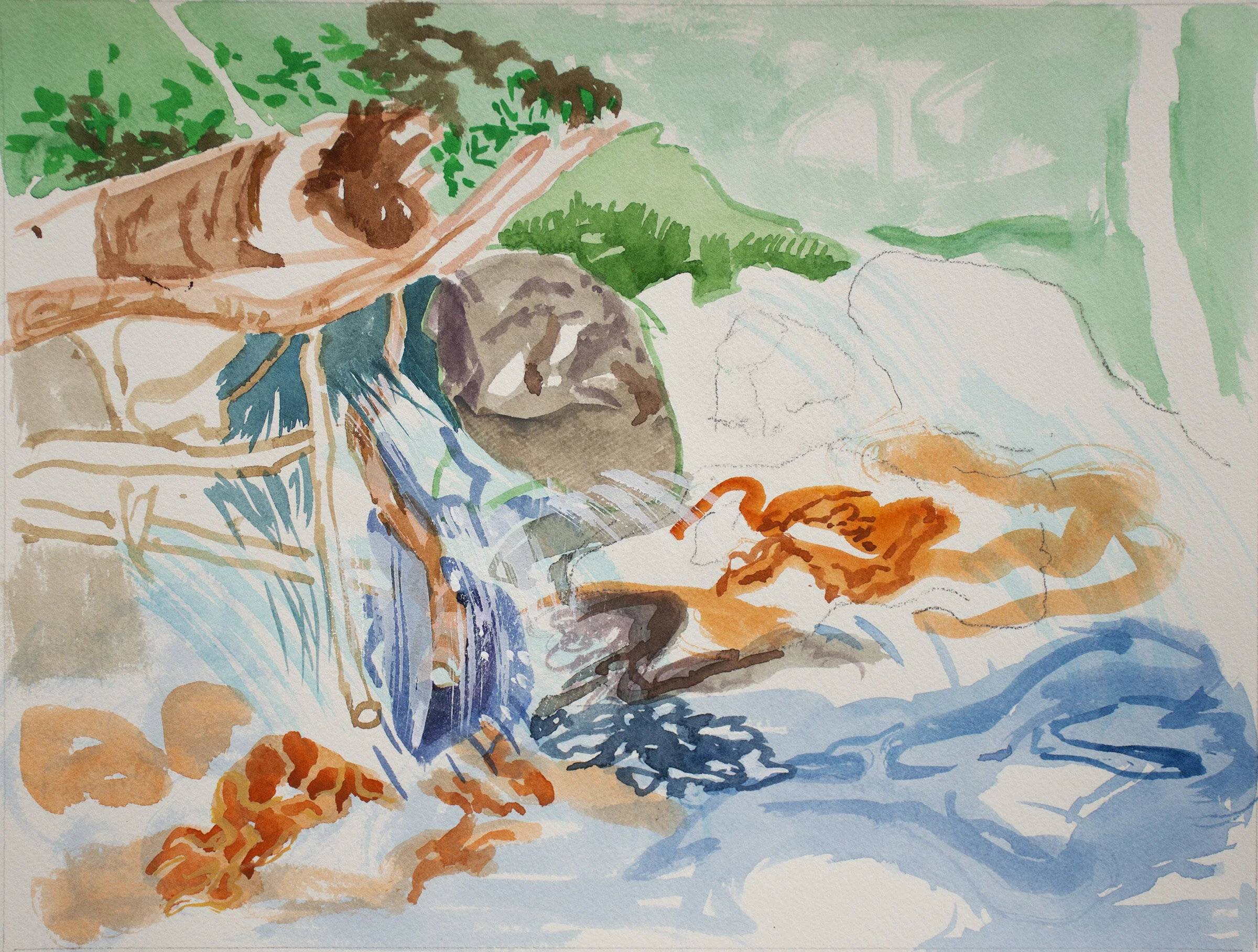 watercolor 105 at the end of my painting day today