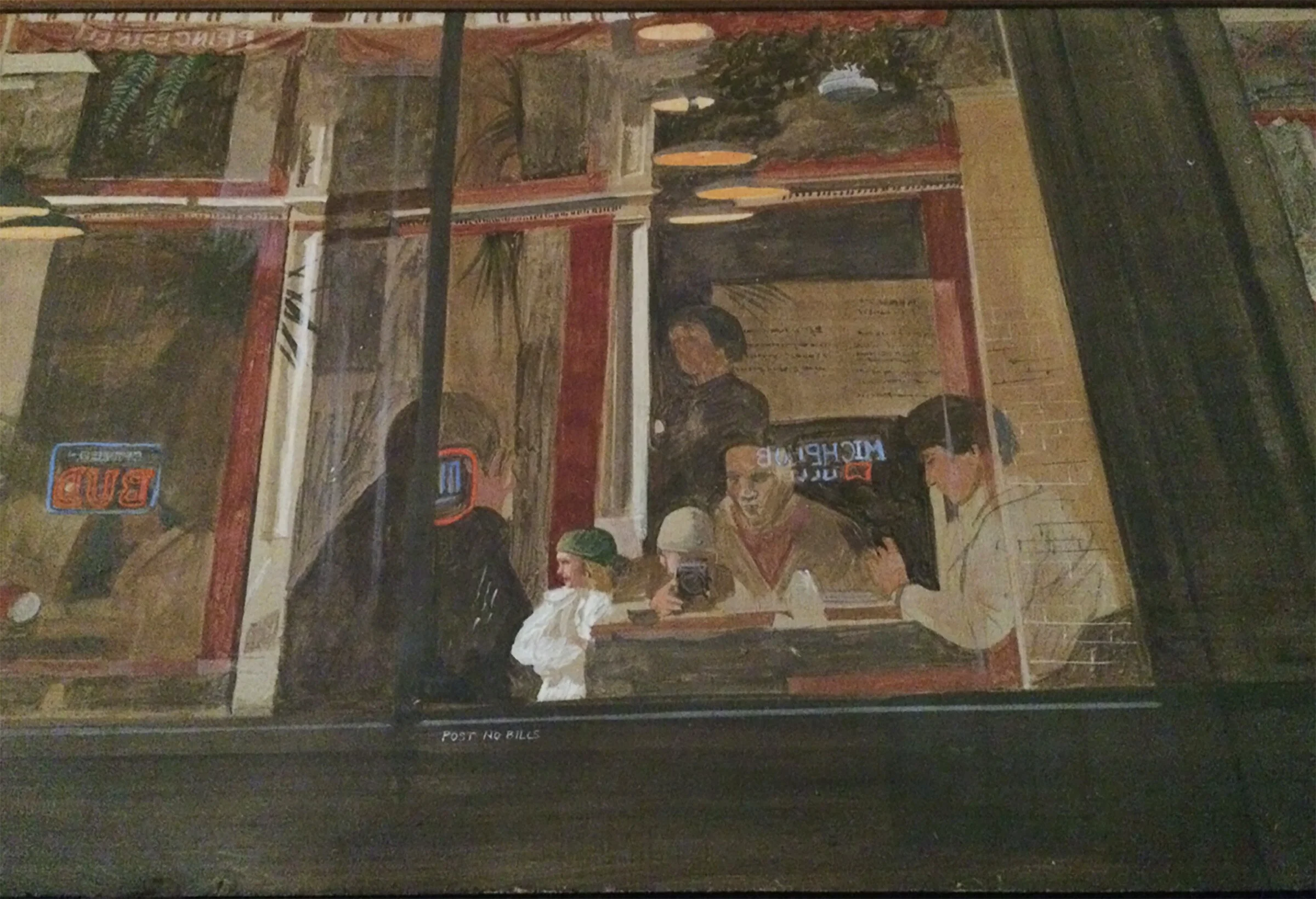   nyc reflection with wendy,  egg tempera on board, 36x 72” 1981, private collection, nyc 