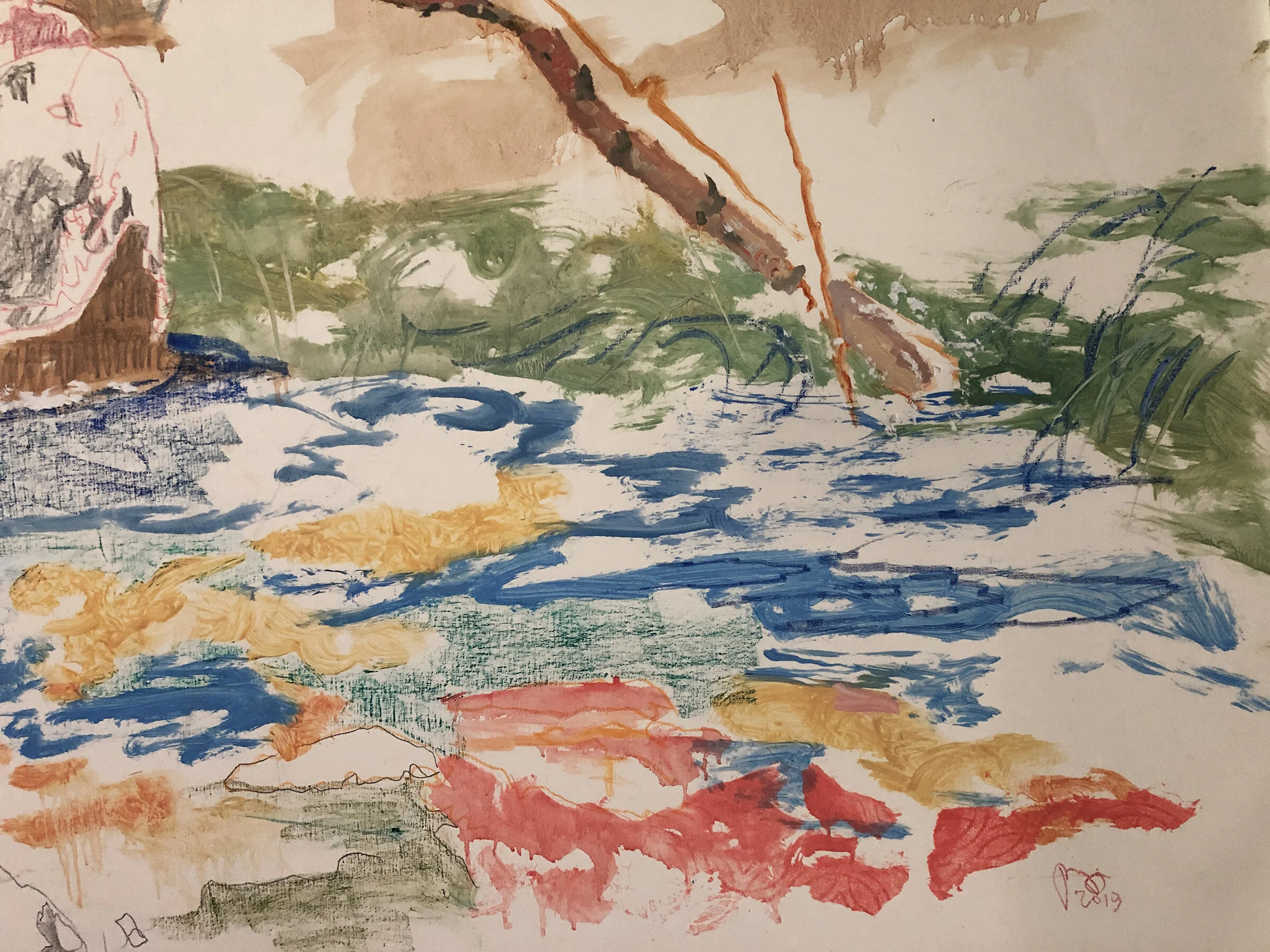 detail of dp creek III, 42 x 66” one of my painintgs in  in dan’s collection