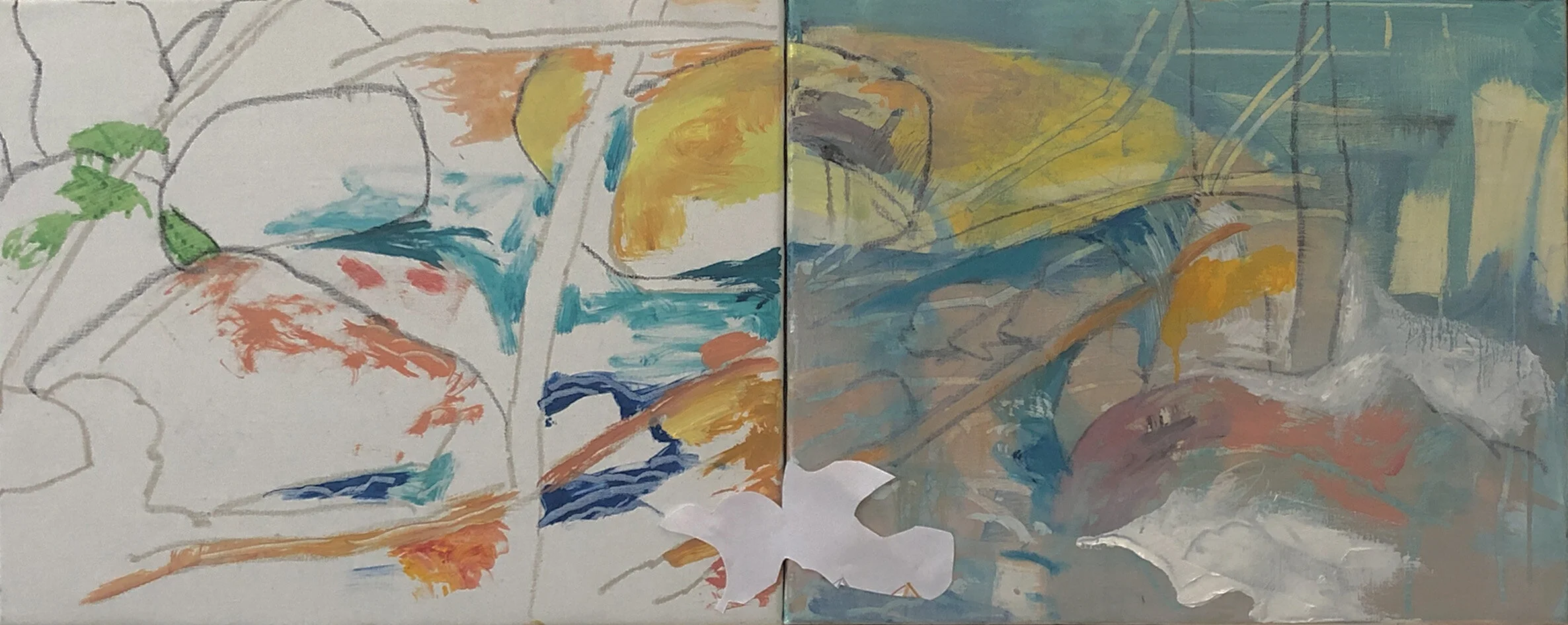 2020 creek oil 4 with the temporary collaged paper