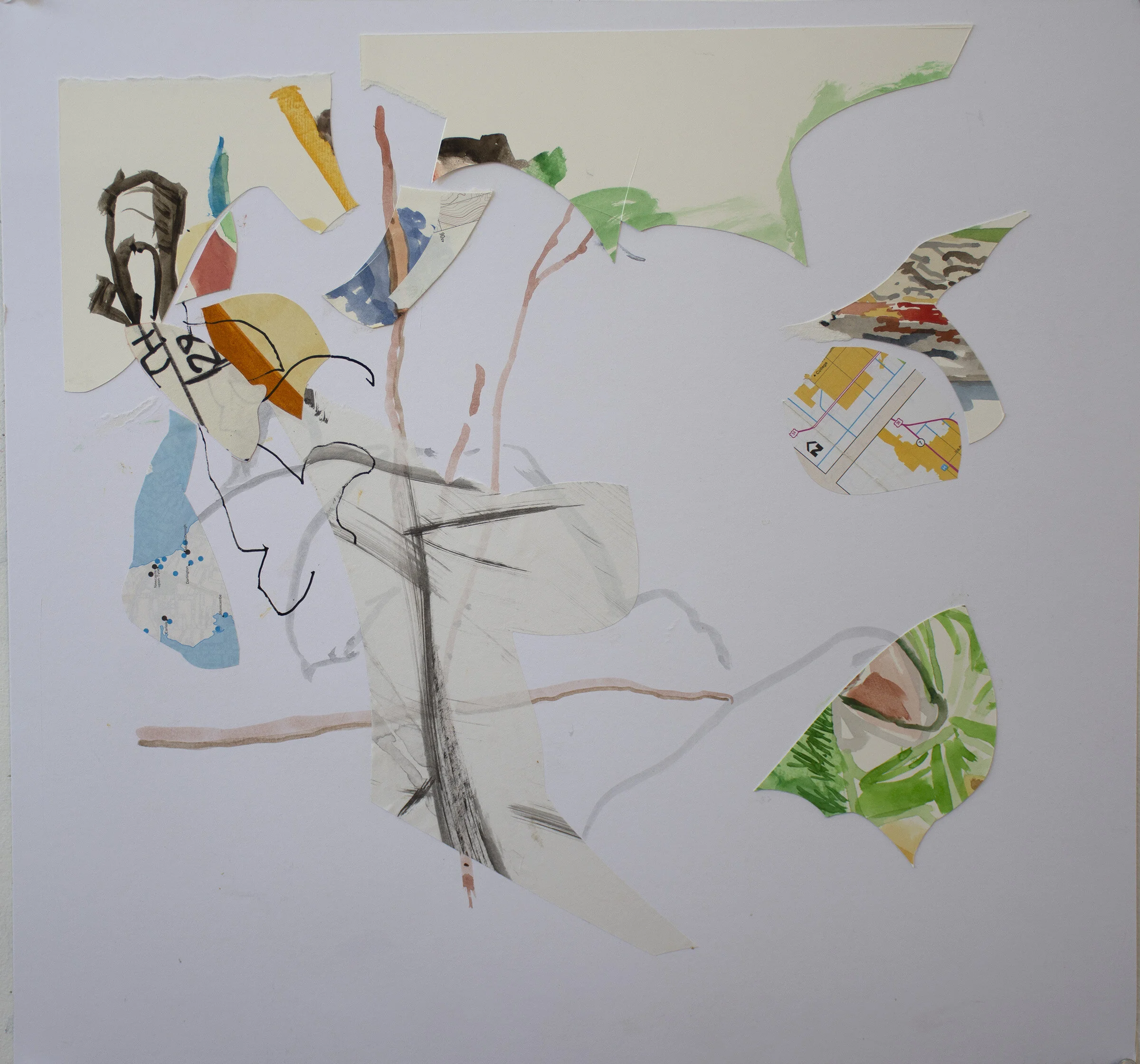 watwercolor/collage 142 at the end of my working day