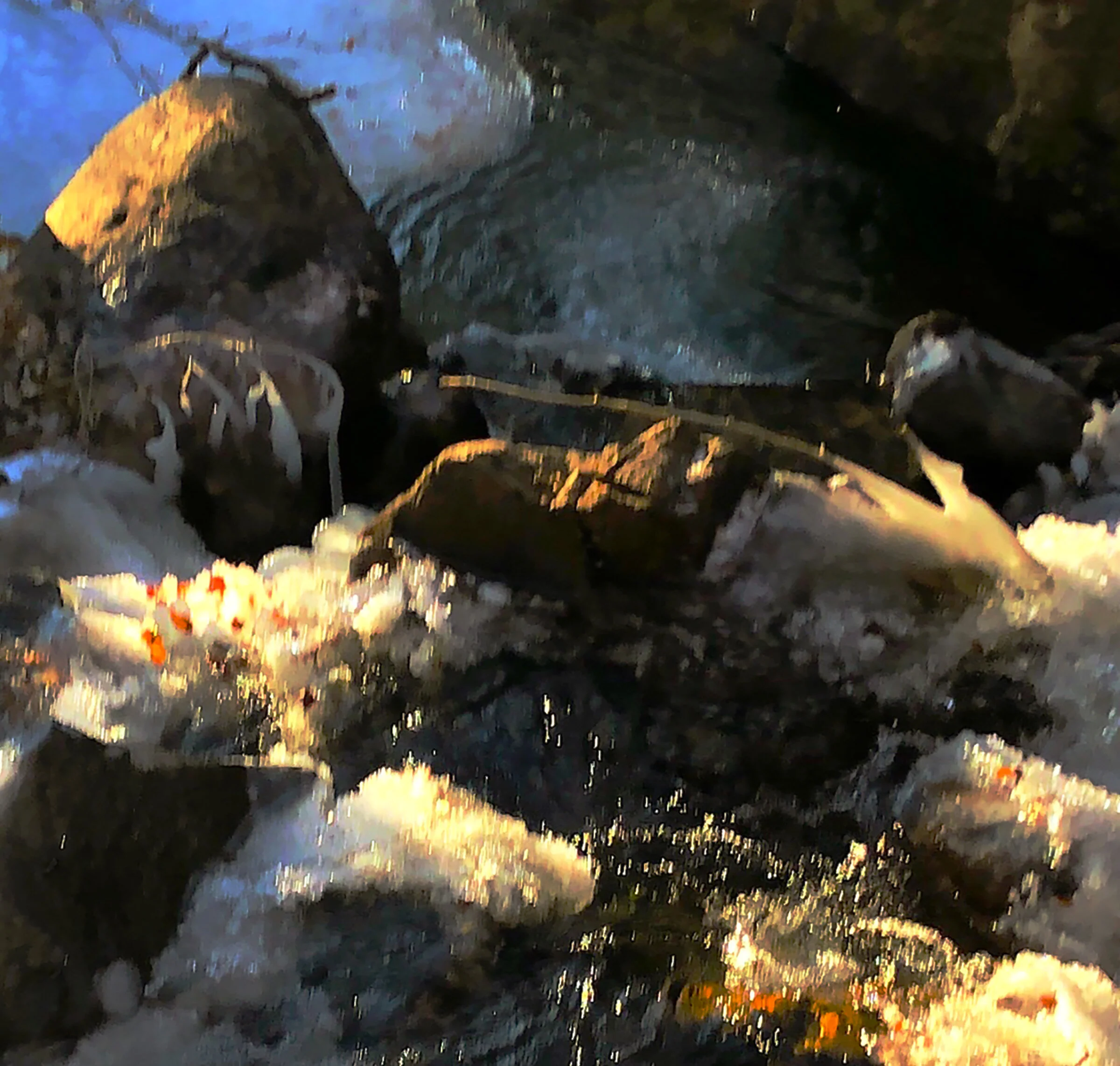 the creek at the head of the tashi gomang stupa trail as it looked today at 3:30 PM