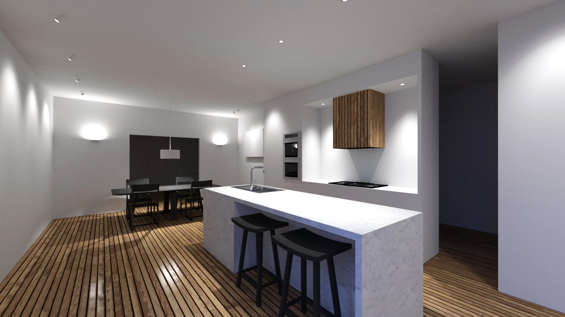 Rooms feel larger and brighter when the walls are bright, and taller when the ceiling is lit. Indirect light is also far more calming, allowing you to be in a bright room, without feeling like you’re under the spotlight. The right downlights, selected for their glare control and quality of light can bring the functional levels you need to your kitchen bench.
