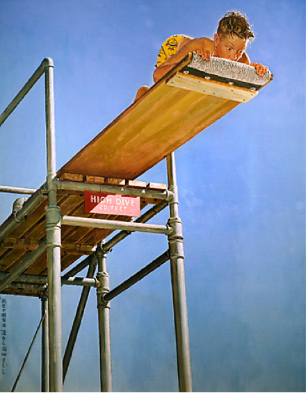"Boy on a High Dive" Norman Rockwell, 1947