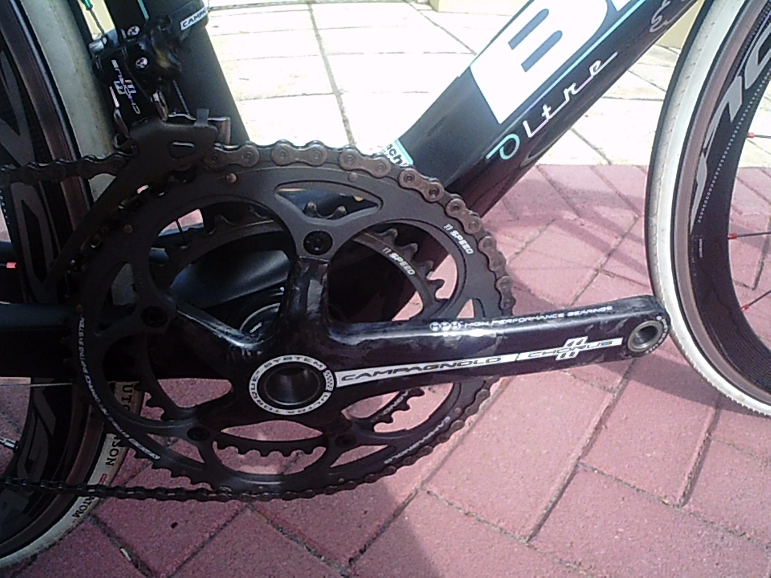 Carbon fibre Crank set to keep the wait down.