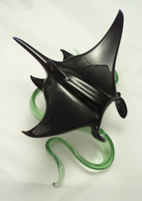 【中古】 Estratexa Manta Ray Manta Ray Mother and Child Silver Plated Sculpture | 2515
