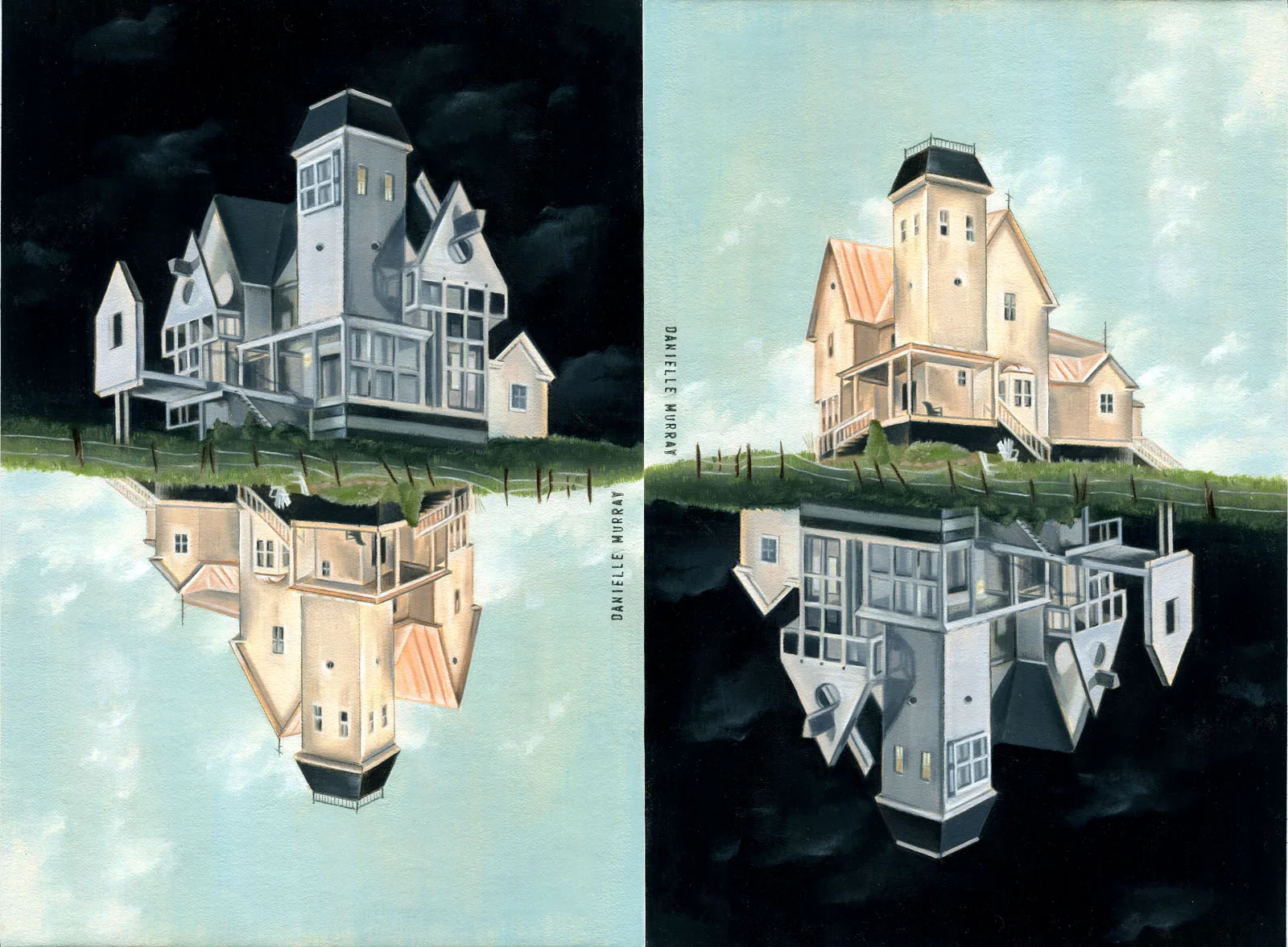 Afterlife, 8 x 12 in. Oil on board (reversible painting)