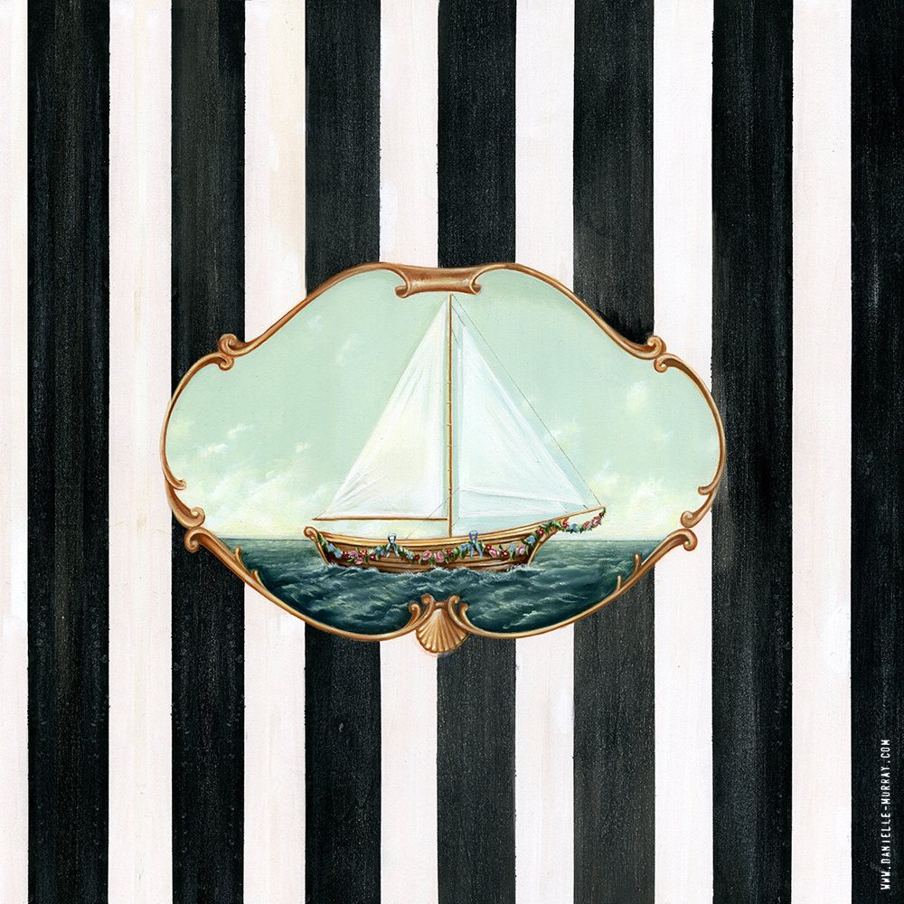 Ship of Festoons 12 x 12 in. oil on wood panel