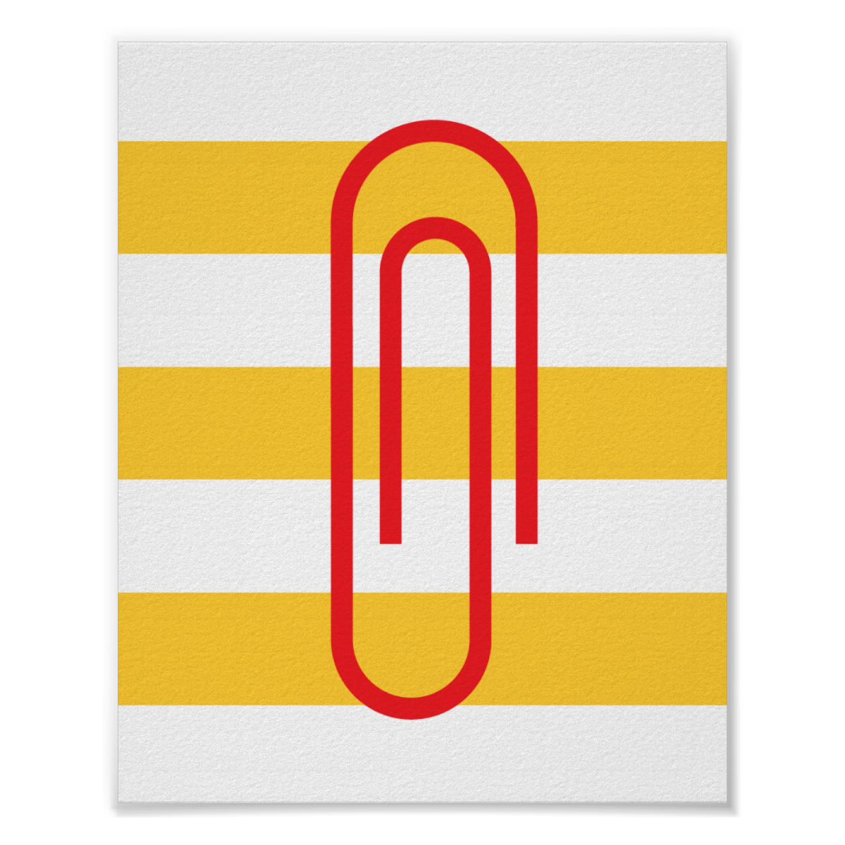 Minimalist paperclip poster Choose your size & paper