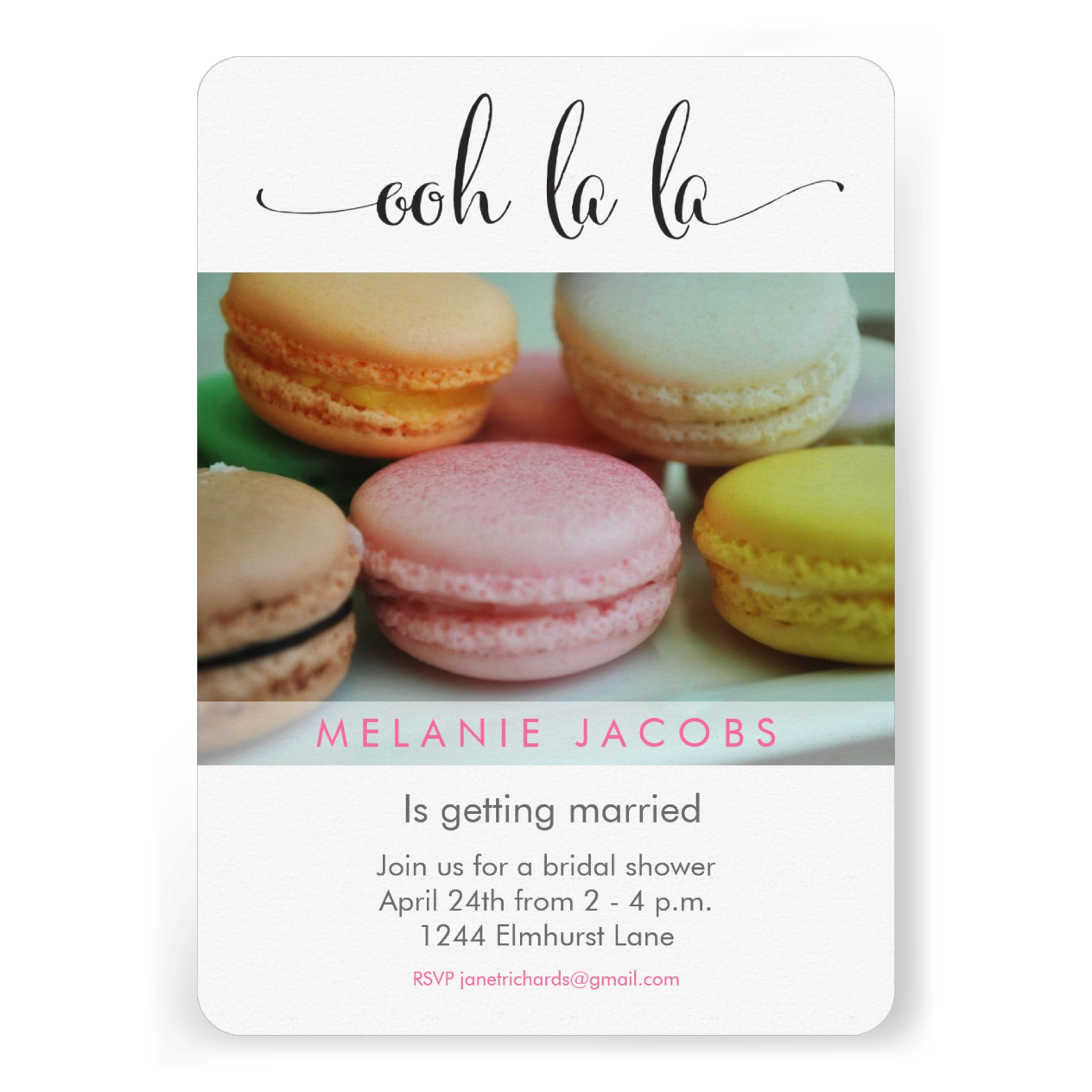 Ooh La La bridal shower 5 x 7 Invitation