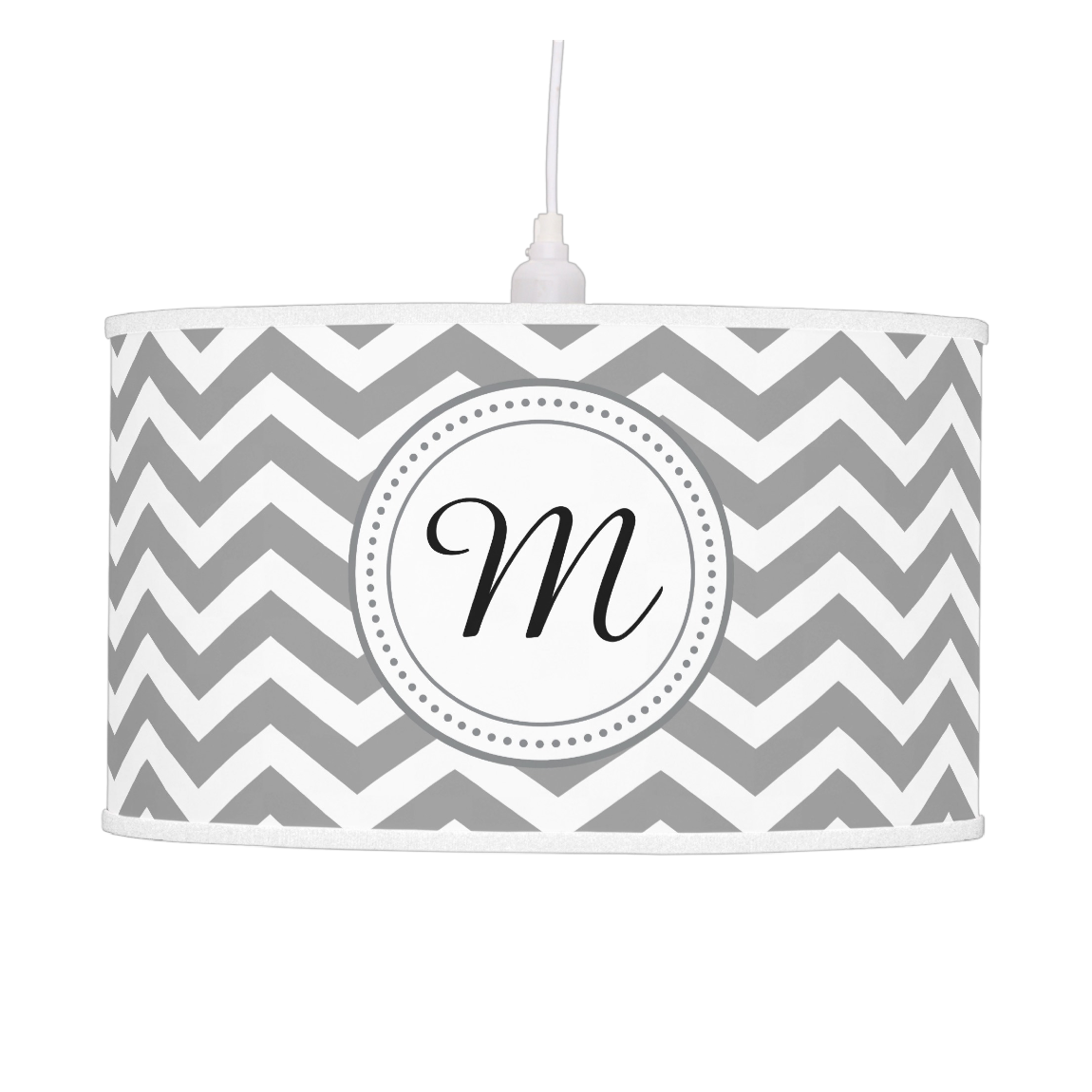 Chevron monogram pendant lamp also available as table lamp