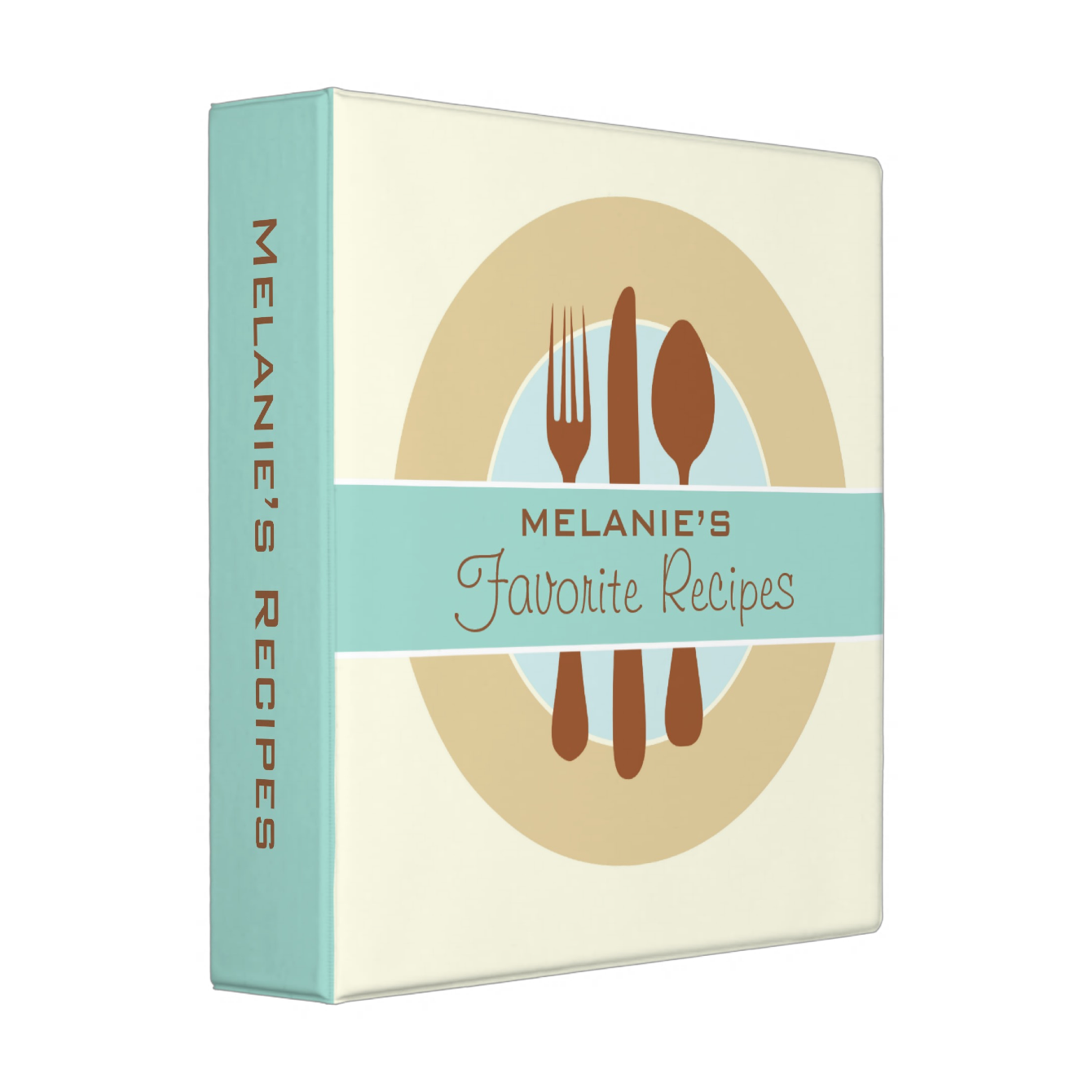 Personalized recipe binder also available in pink