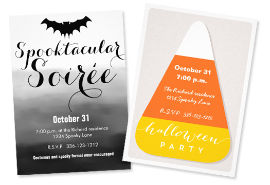 Spooktacular Soirée Invite and Candy Corn Invite