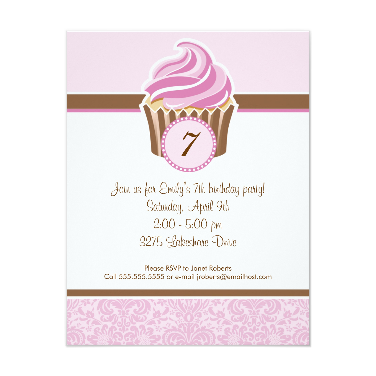 Cupcake Birthday Party Customize with Age