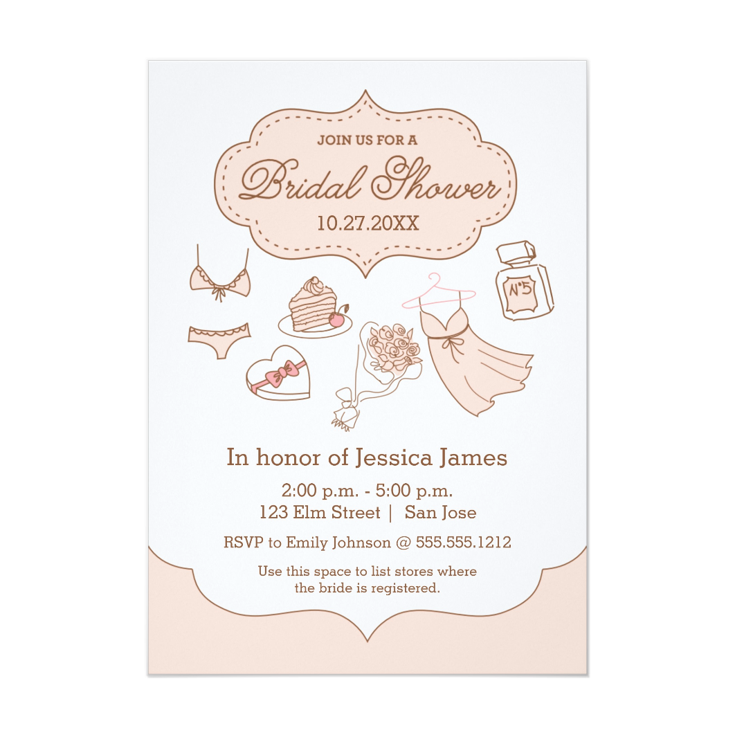 New girly bridal shower invitation