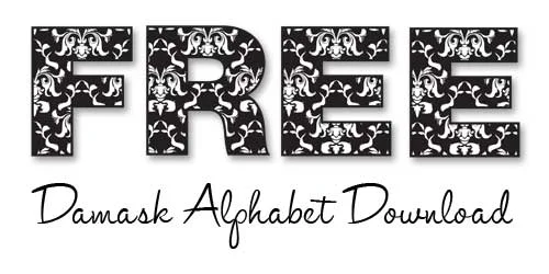 Free Damask Alphabet Download