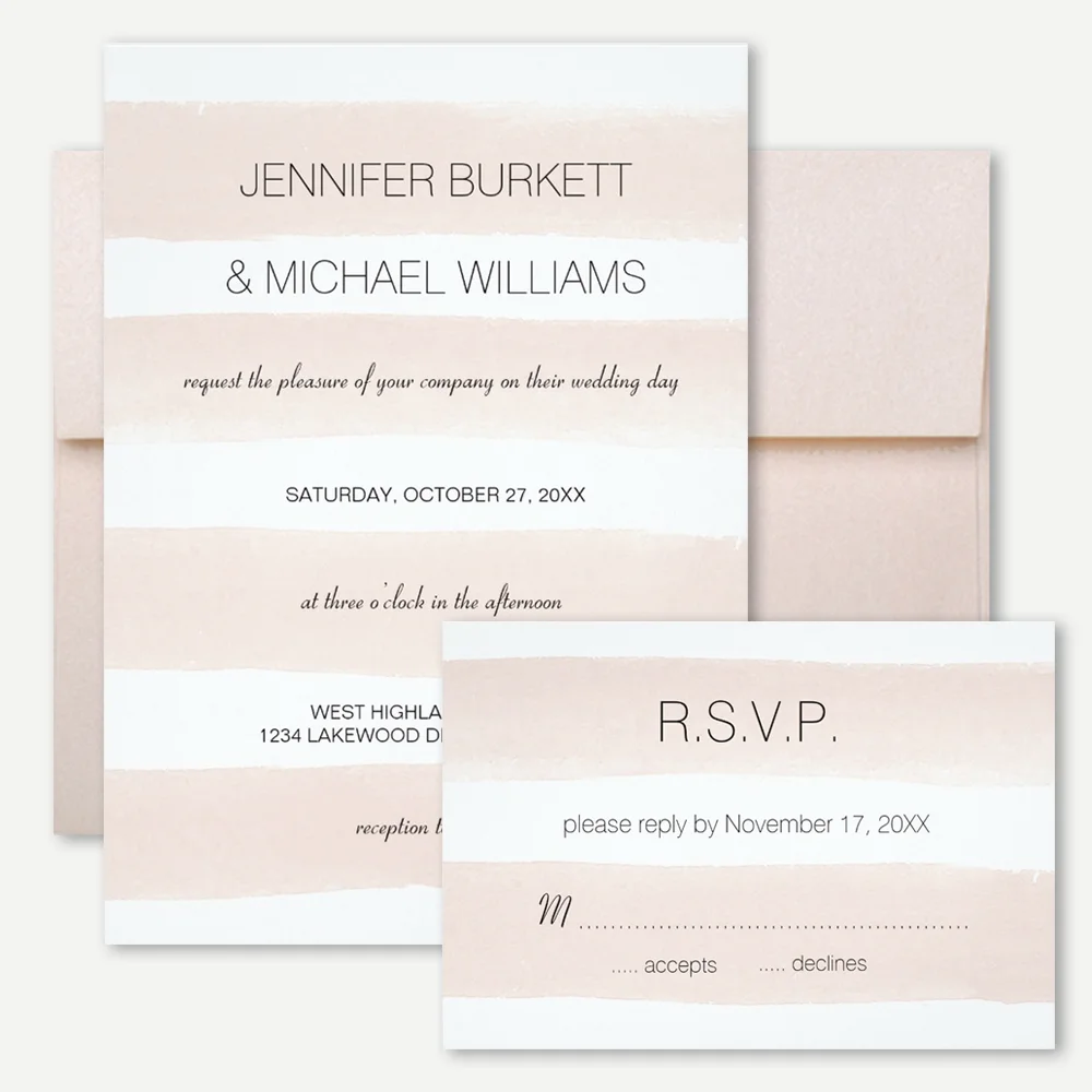 Modern Blush Stripes Wedding Collection
