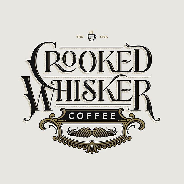 ☕️ Crooked Whisker Coffee logo and monogram