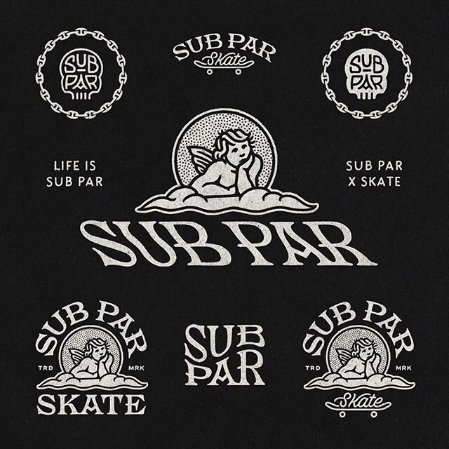 Branding assets for Sub Par, a rad skate brand based in California. All hand-lettered designs.
&bull;
#skatebrand #branding #goodtype #handdrawn #byhand #handlettering #logo #logodesign #distressedunrest #illustration #customtype #lettering #badgedes
