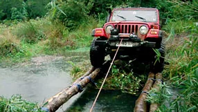 Makeshift bridge. Photo courtesy of the Discovery Channel