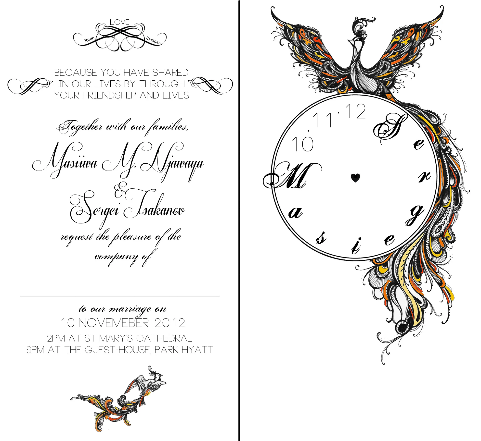 Alternate Wedding Invite Design Pen and Photoshop