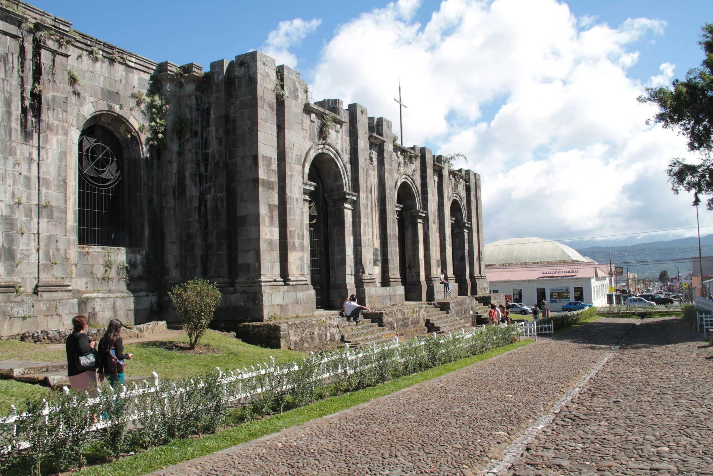  A view of the stone road and front of the church. 