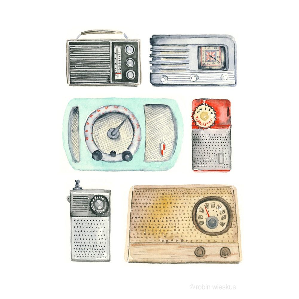east ashley studio - vintage radio illustration