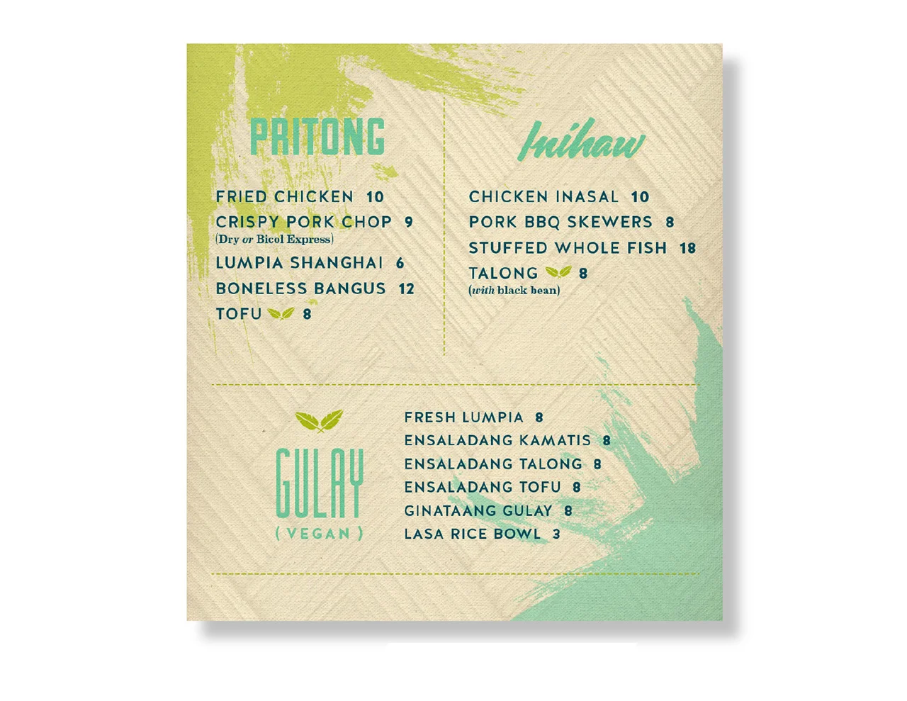 menu signage