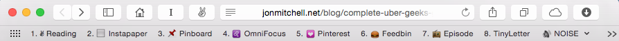 My desktop bookmarks bar
