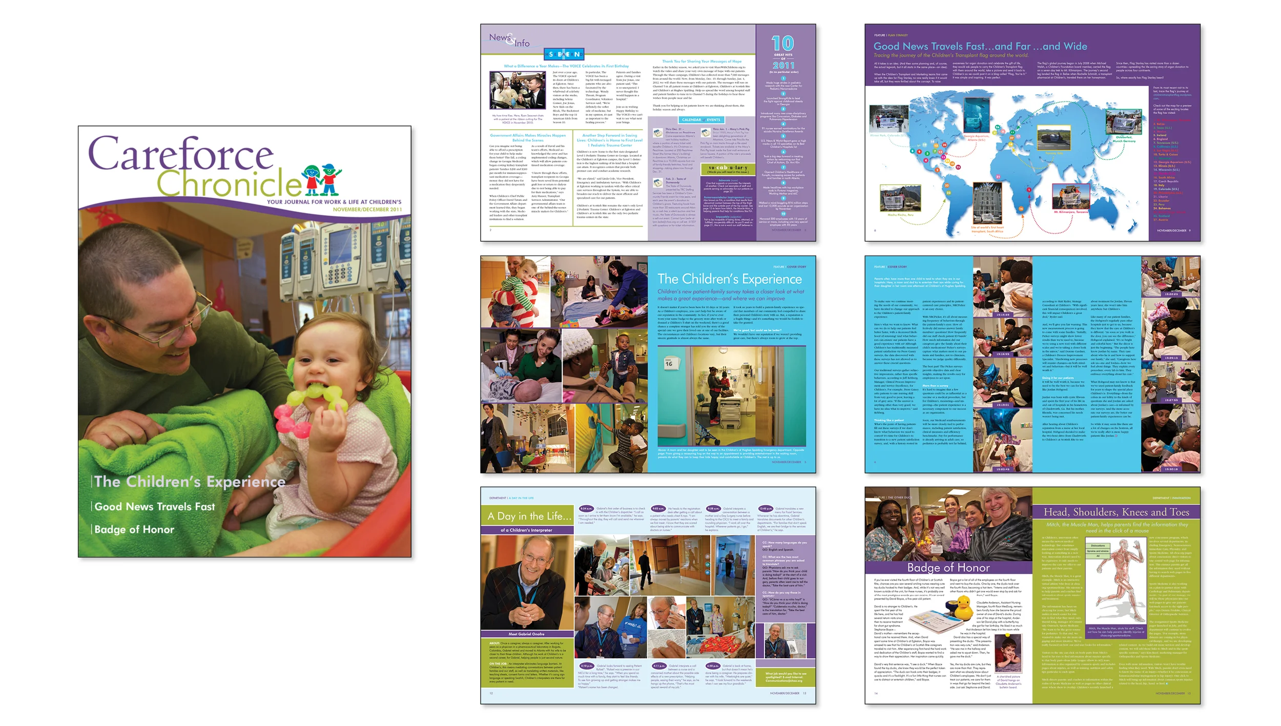 Children's Healthcare of Atlanta: Employee Magazine Sample Spreads