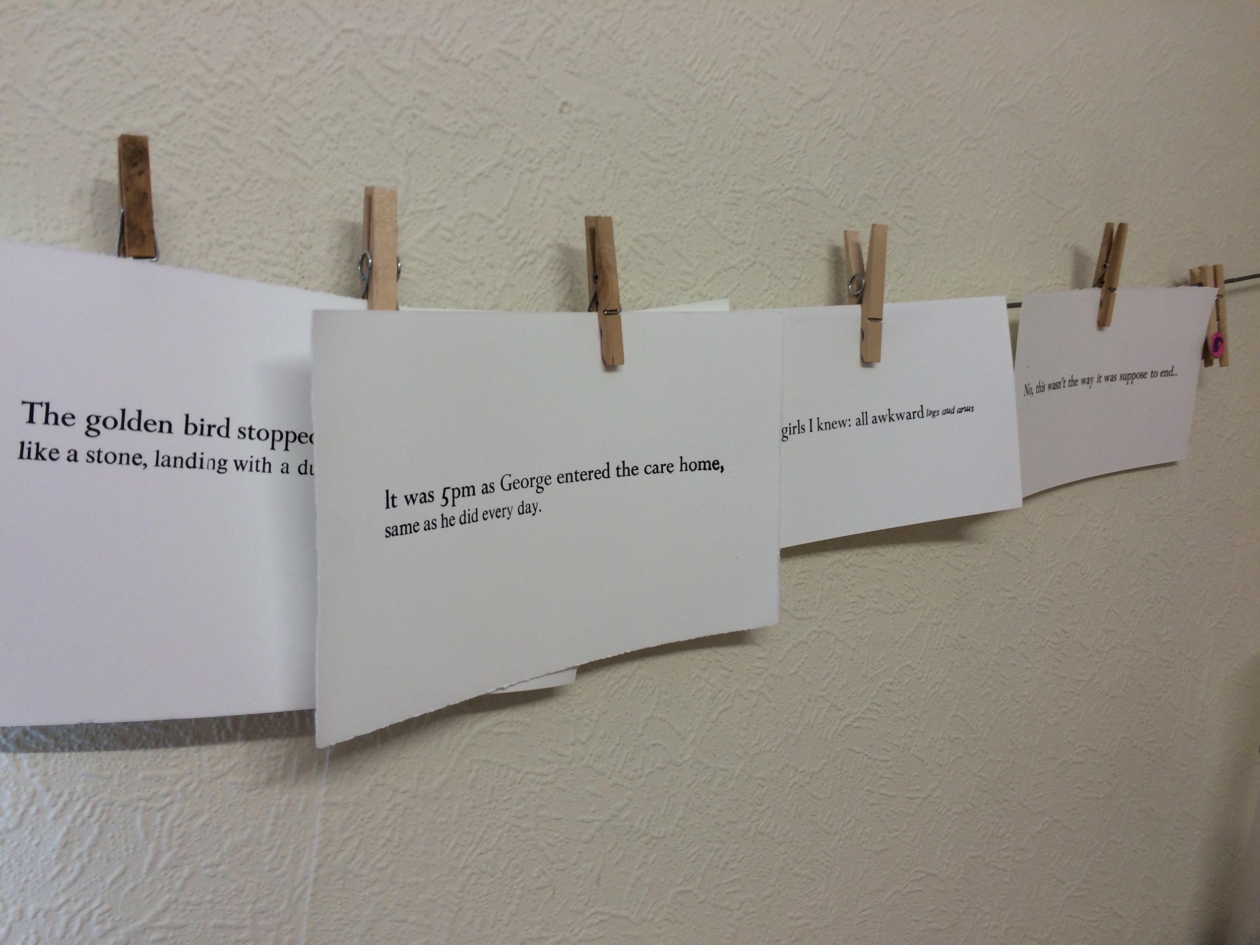Letterpress, first sentences of love stories 