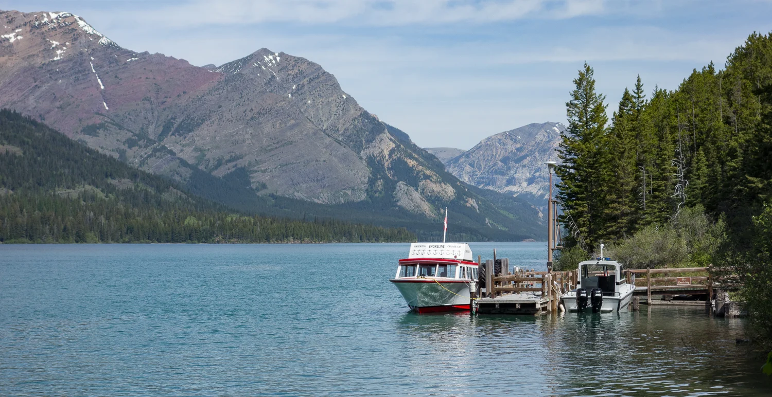 Looking northwest from shore at Goat Haunt (June 2015)
