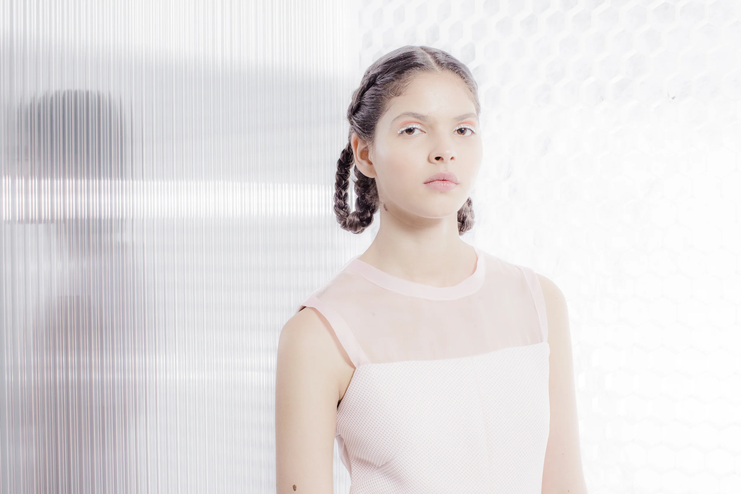 ruedi maguire spring summer 2016 pale pink airtex racer dress