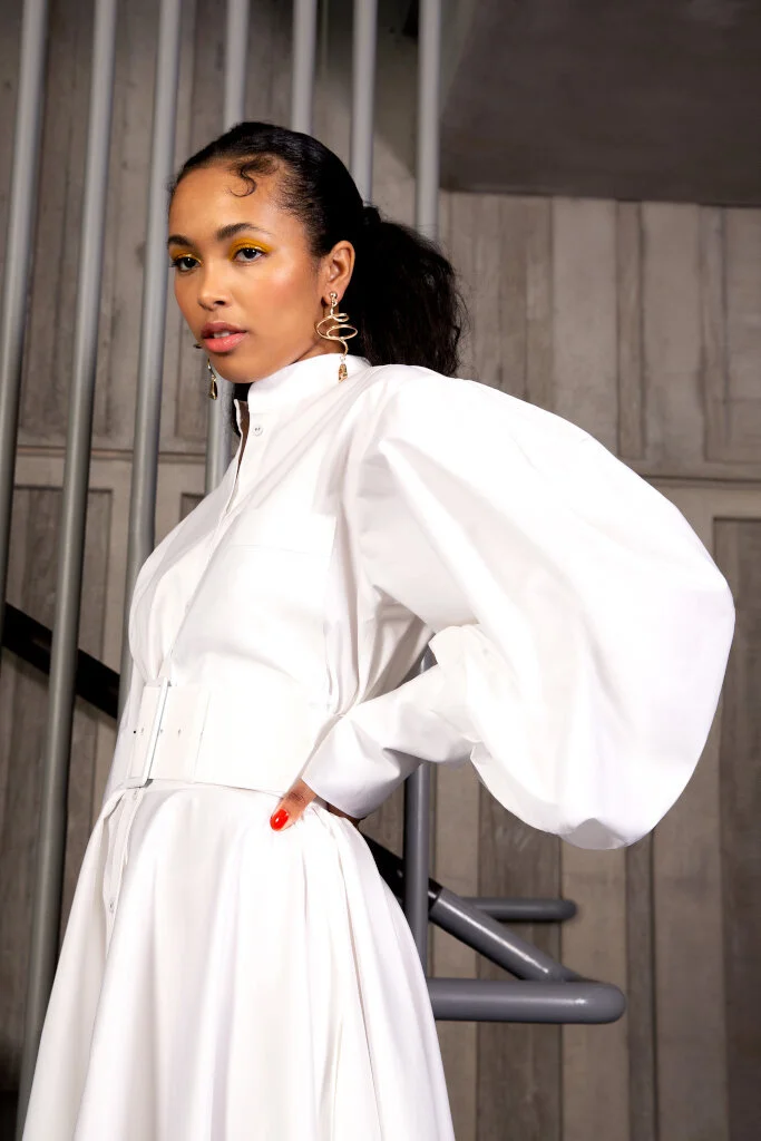 white christmas dresses Poppy Dress in White Cotton Poplin M main image 0